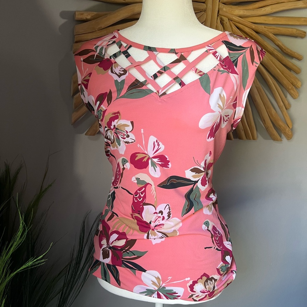 SOLD - 7th AVENUE Design Studio New York & Company short sleeve blouse - XS
